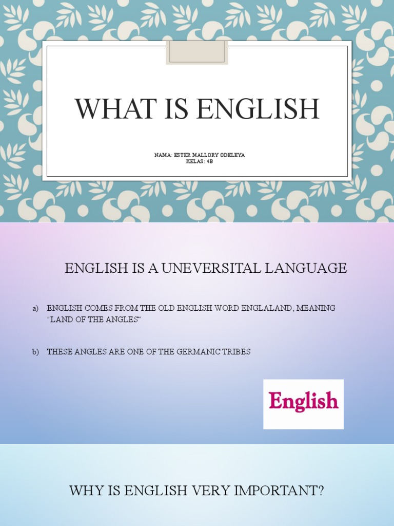 What Is English PDF