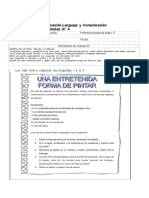 Evaluación Lengujae 4° A Y B UNIDAD 4