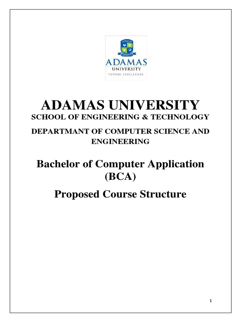BCA Course Structure at Adamas University | PDF | Information ...
