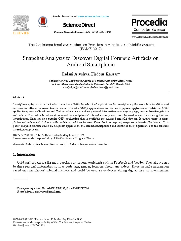 Snapchat Forensic | PDF