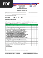 Rating Sheet Teacher I III