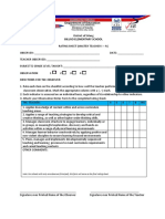 Rating Sheet Master Teacher I IV