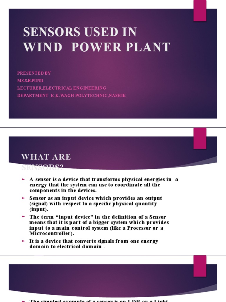 Sensors Used in WPP | PDF | Sensor | Wind Turbine