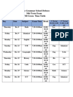 Dec Exam Time Table VIII-G