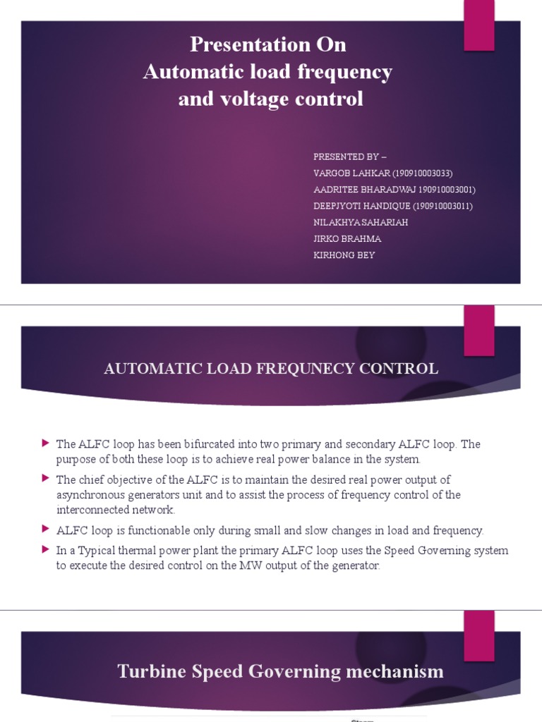 Automatic Load Frequency Control Overview | PDF | Electric Generator ...