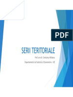 Serii Teritoriale: Prof - Univ.dr. Constanța Mihăescu Departamentul de Statistică Și Econometrie - ASE