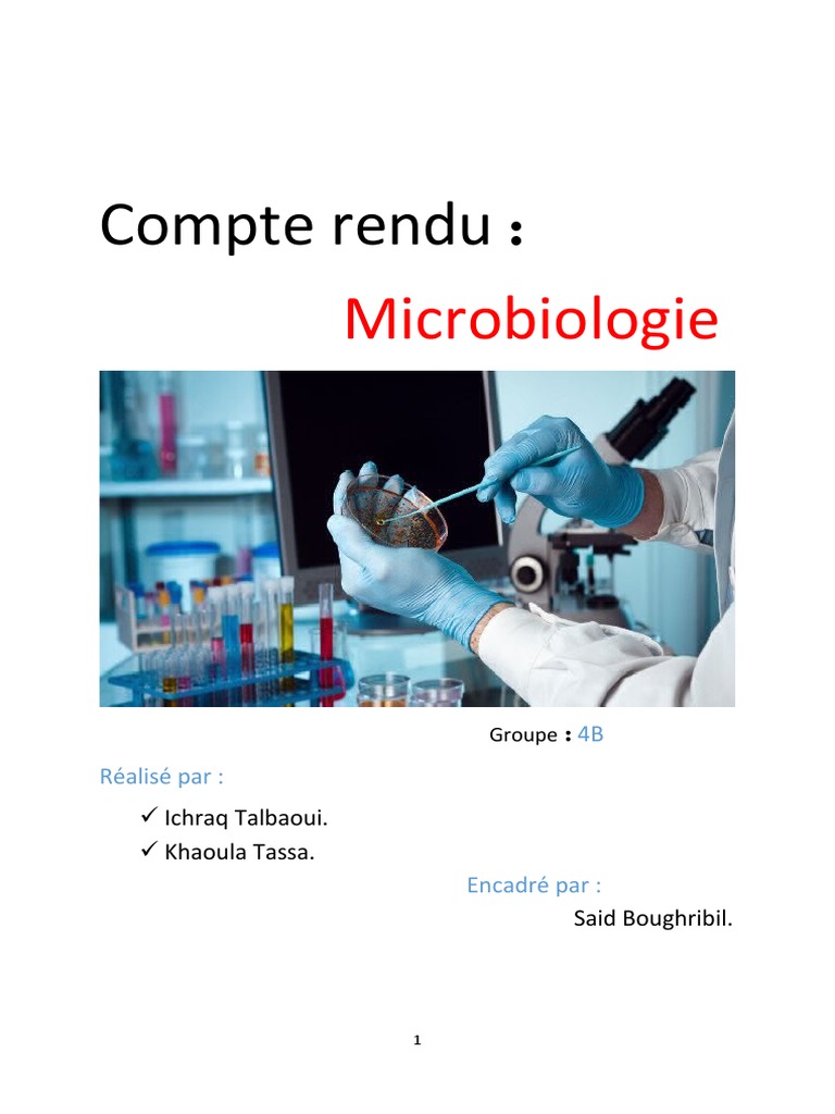 Compte Rendu TP de Microbiologie | PDF | Filtration | Microbiologie