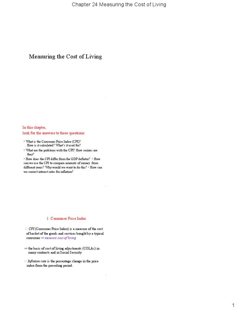Understanding the Consumer Price Index | PDF | Cost Of Living ...