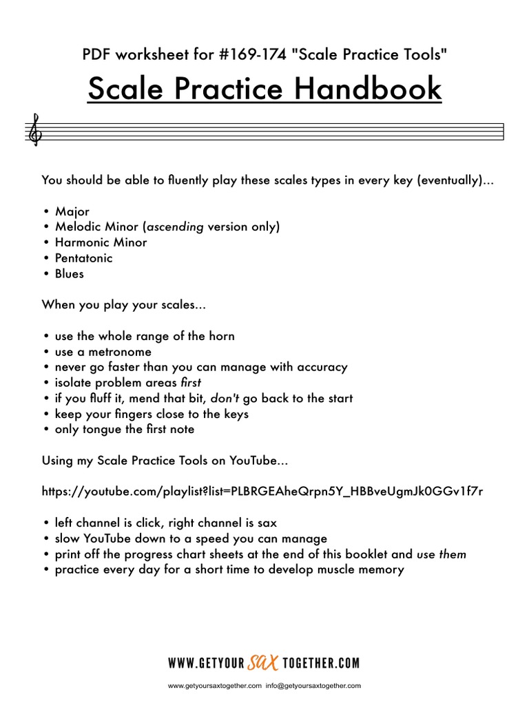 169 Scale Practice Tools Handbook Progress Sheet | PDF