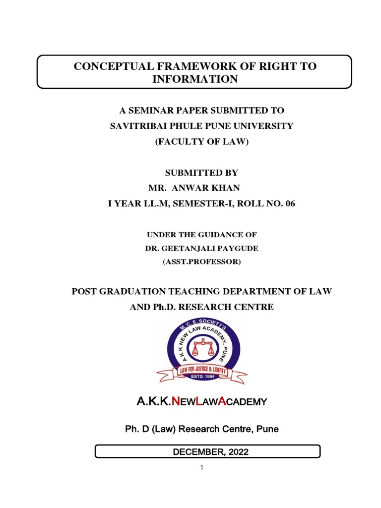 Conceptual framework of right to information seminar anwar pdf