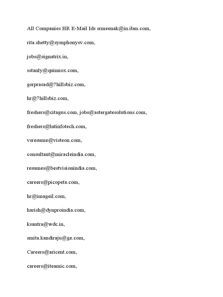 HR Email Id 33 | PDF