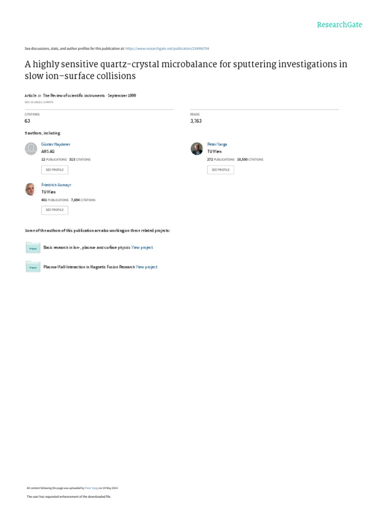 A Highly Sensitive QuartzCrystal Microbalance For PDF