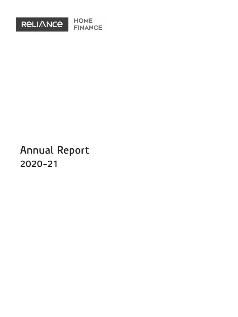 Reliance Home Finance Annual Report 202021 PDF Password Login