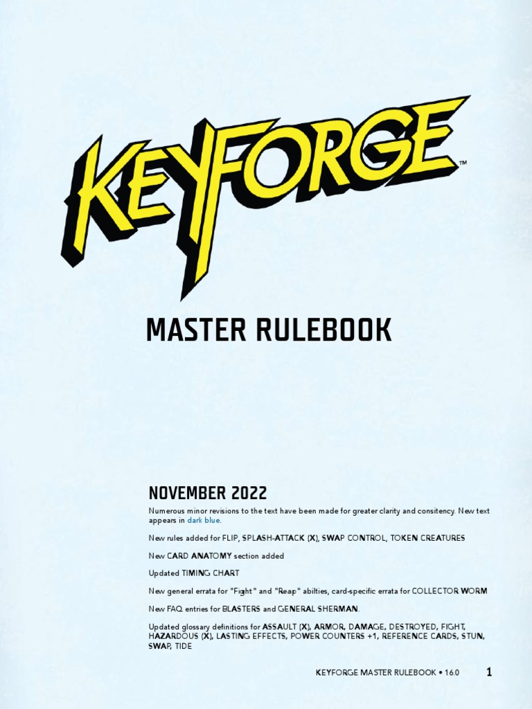KeyForge Master Rulebook v16 | PDF | Gaming | Ephemera