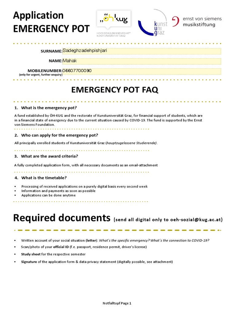 ENG Application Emergency Pot v7 PDF Justice Crime & Violence