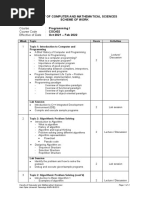 Scheme of Work Programming I