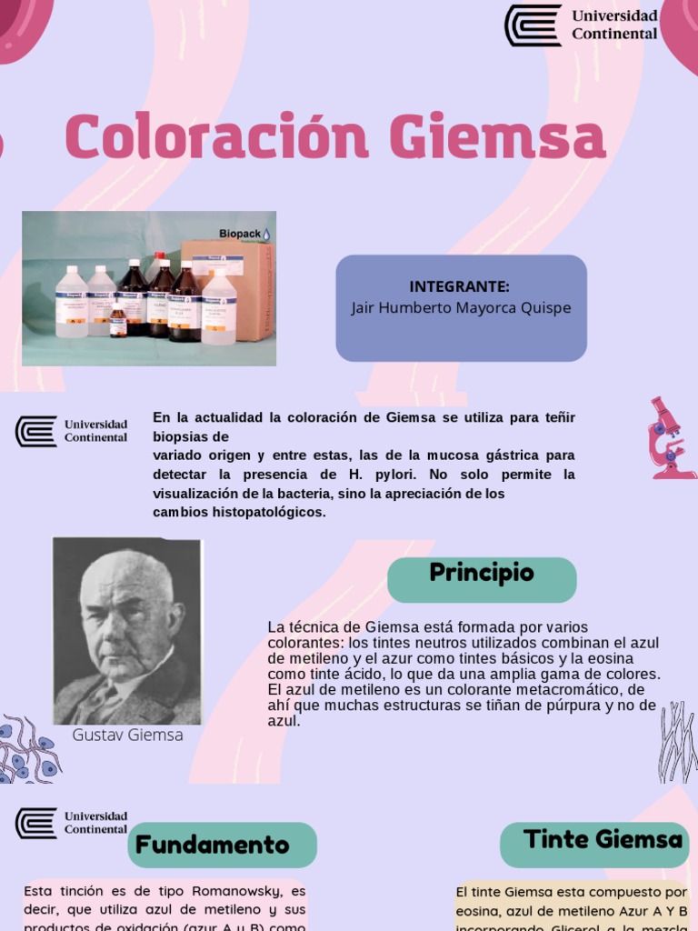 Procedimiento de Coloración Giemsa | PDF | Tinción | Histología