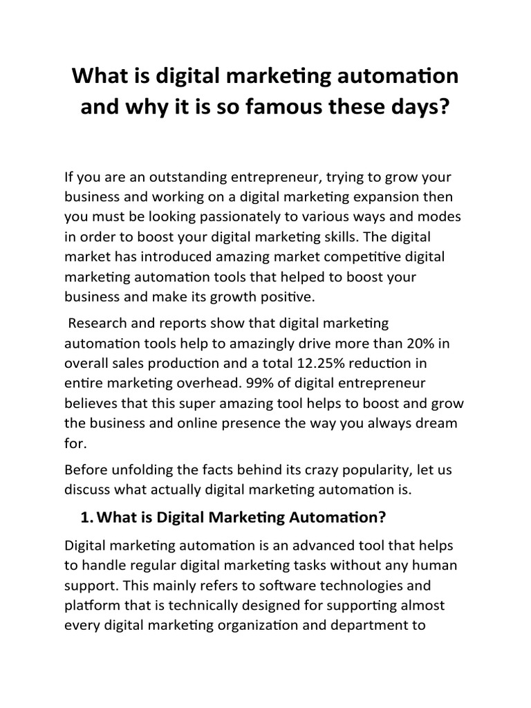 An introduction to digital marketing automation what it is and why it