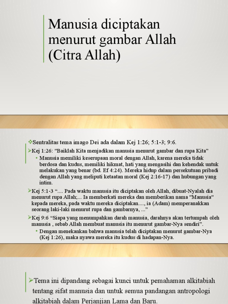 3 Manusia Diciptakan Menurut Gambar Allah (Citra Allah | PDF