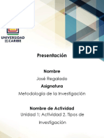 Regalado, Jose. Tipos de Investigación.