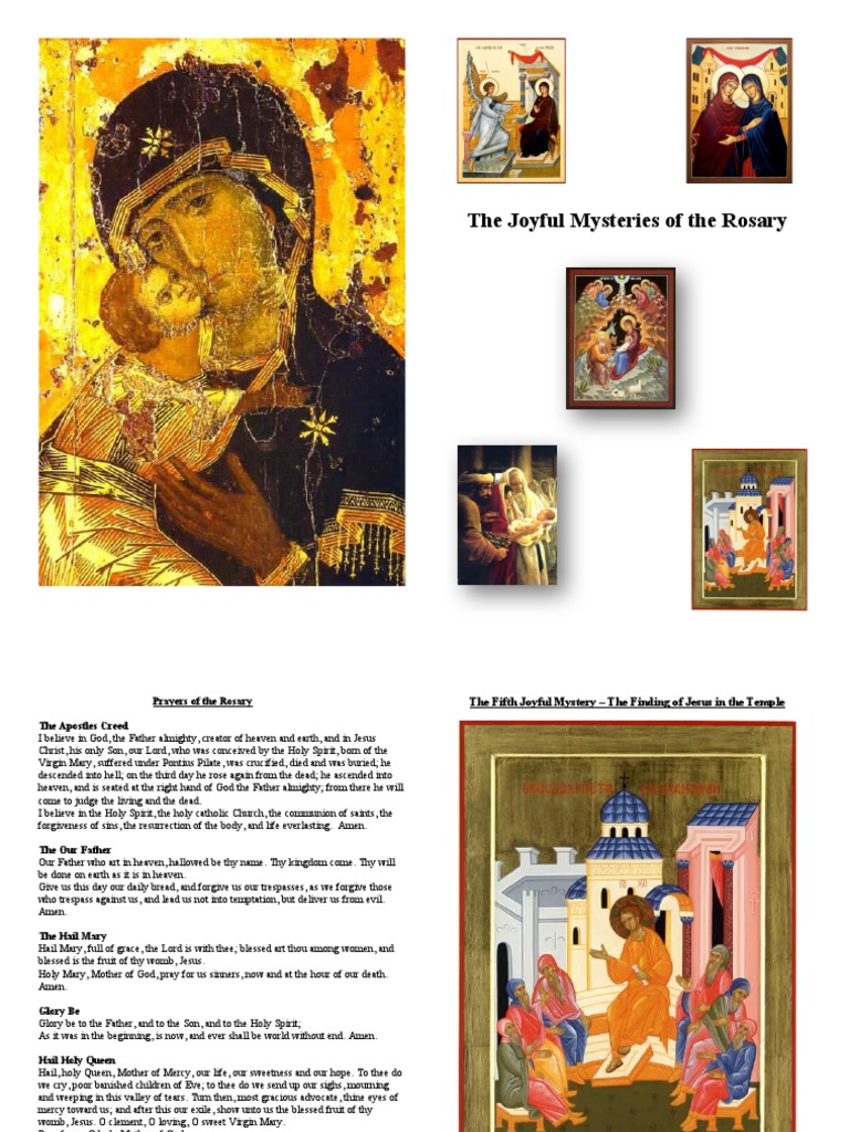 Joyful Mysteries Handout | PDF | Lord's Prayer | Jesus