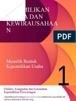 Materi 3 Pengantar Bisnis Kepemilikan Usaha Dan Kewirausahaan