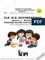 TLE HOUSEKEEPING 1ST Module 3-PREPARE ROOMS For GUESTS (RG) Set Up Equipment and Trolleys (For Student No Answer)