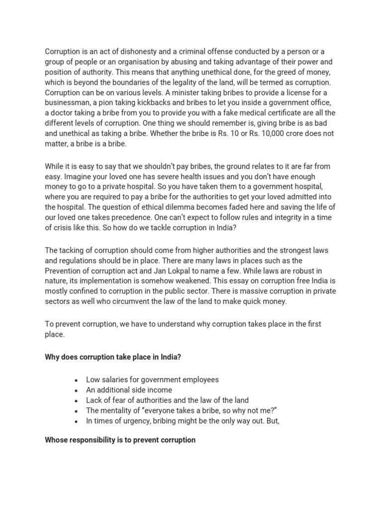 Corruption Pdf Bribery Corruption