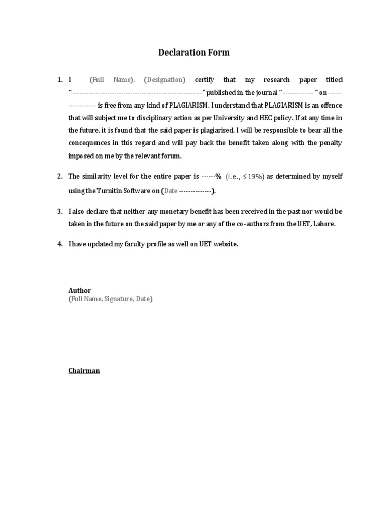 Declaration Form | PDF