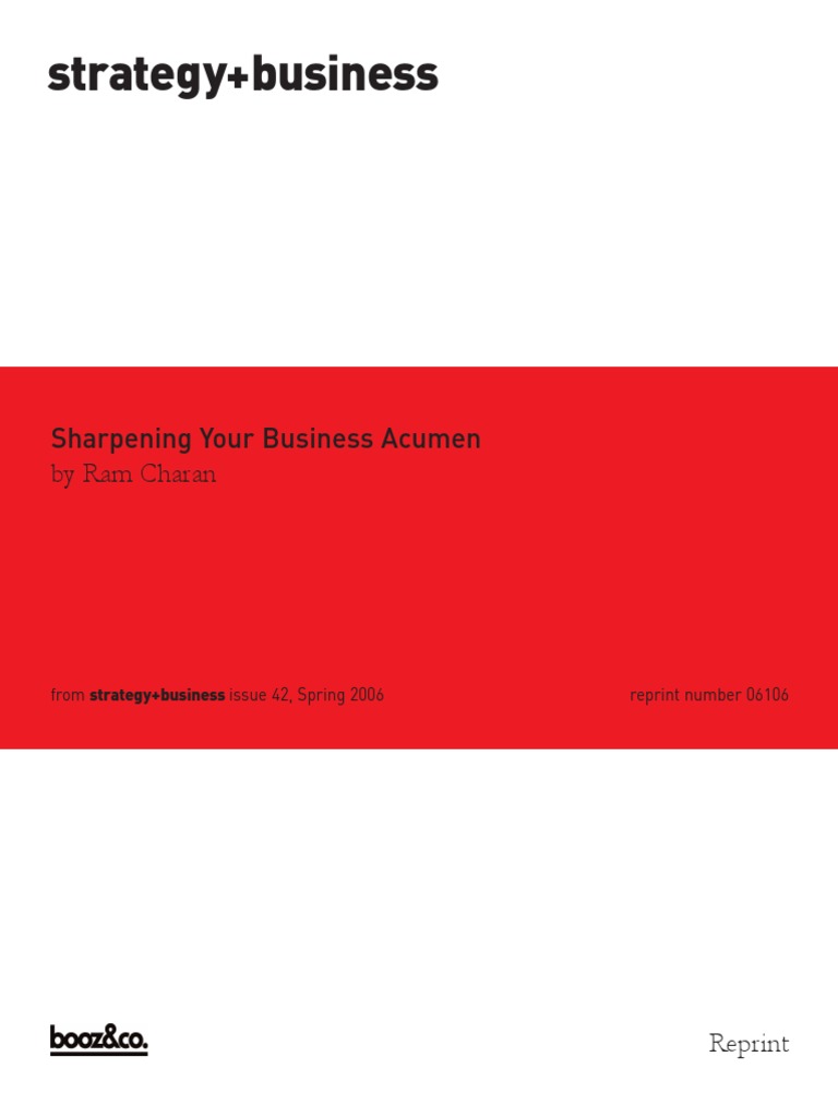 Sharpening Your Business Acumen PDF