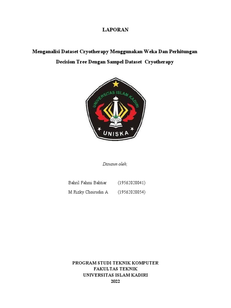 Analysis of cryotherapy dataset using weka and decision tree
