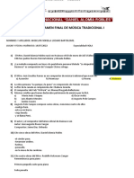 Examen Final de Música Tradicional I Doc. 2022