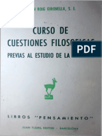 Curso de Questiones Filosóficas Previas Al Estudio de La Teología - Juan Roig Gironella, SJ