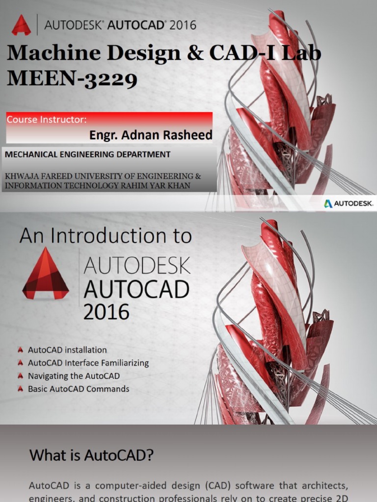 AutoCAD Basics for Machine Design Lab | PDF