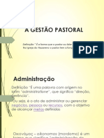 Aula 01 - A Gestão Pastoral