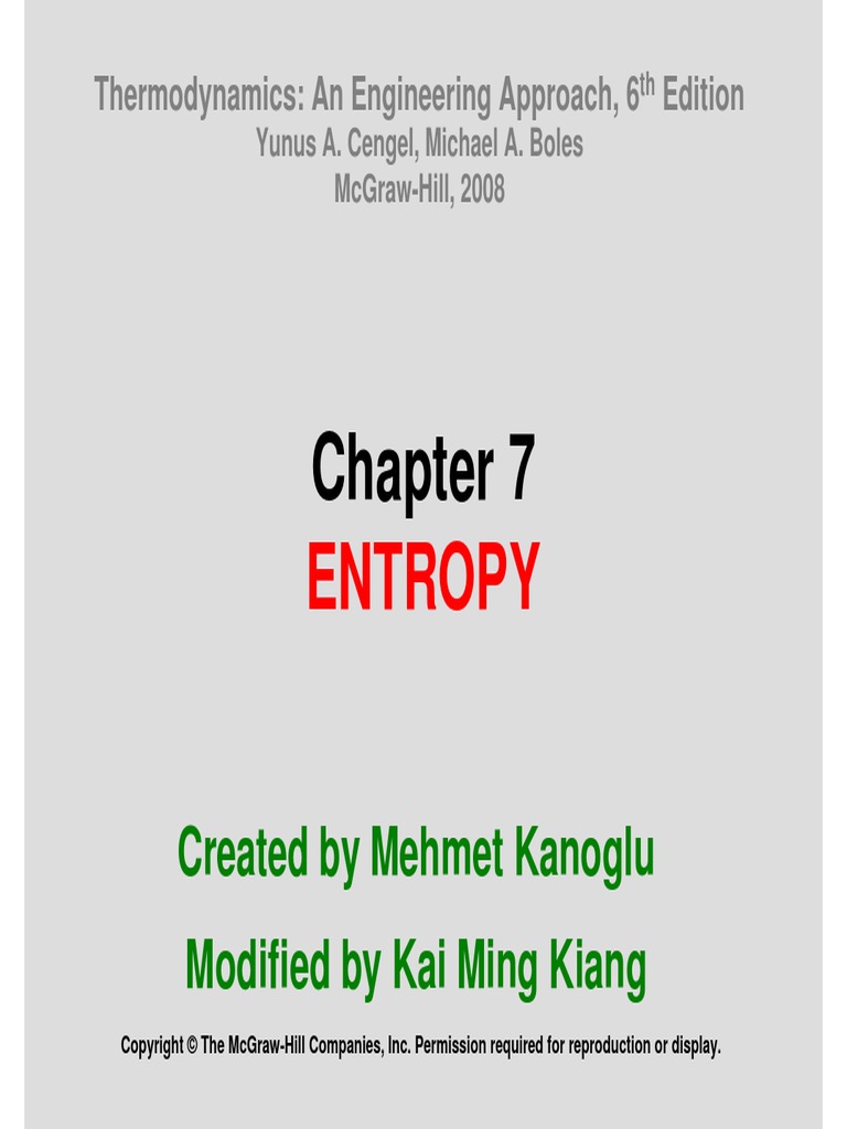 Chapter (7) - Entropy | PDF | Entropy | Heat