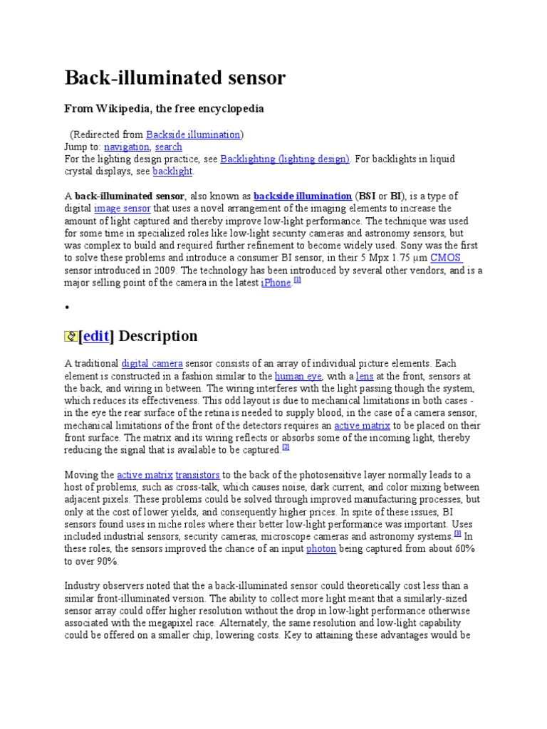 Back Illuminated Sensors PDF Imaging Electronics