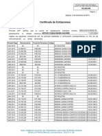 Certificado de Cotizaciones: Periodo Pago Remuneración Fondo de Pensiones Código Empleador Rut