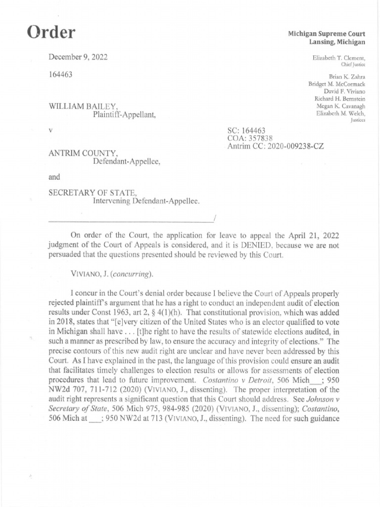 William Bailey V Antrim County PDF