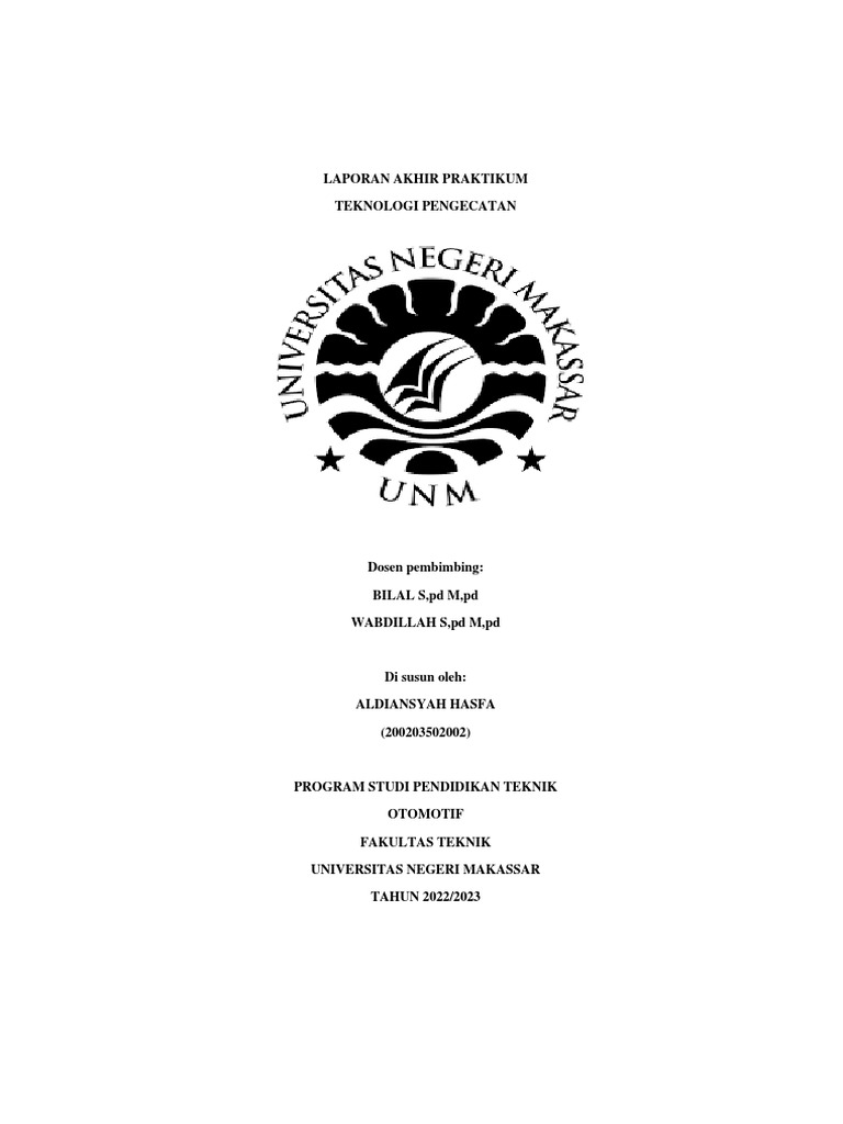 Laporan Praktikum Pengecatan Aldiansyah Hasfa-200203502002 | PDF