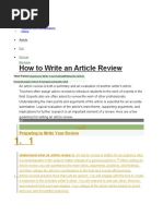 How To Write An Article Review