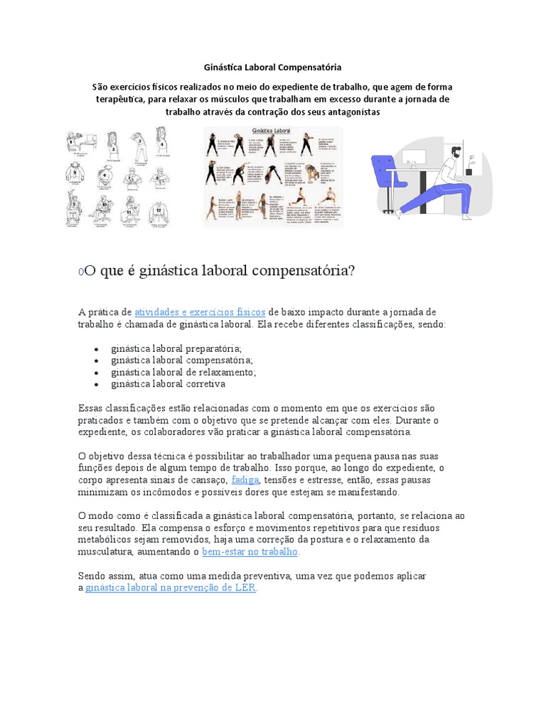 Ginástica Laboral Compensatória | PDF