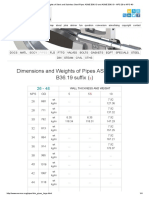 Dimensions and Weights of Steel and Stainless Steel Pipes ASME B36.10 and ASME B36.19 - NPS 26 To NPS 48