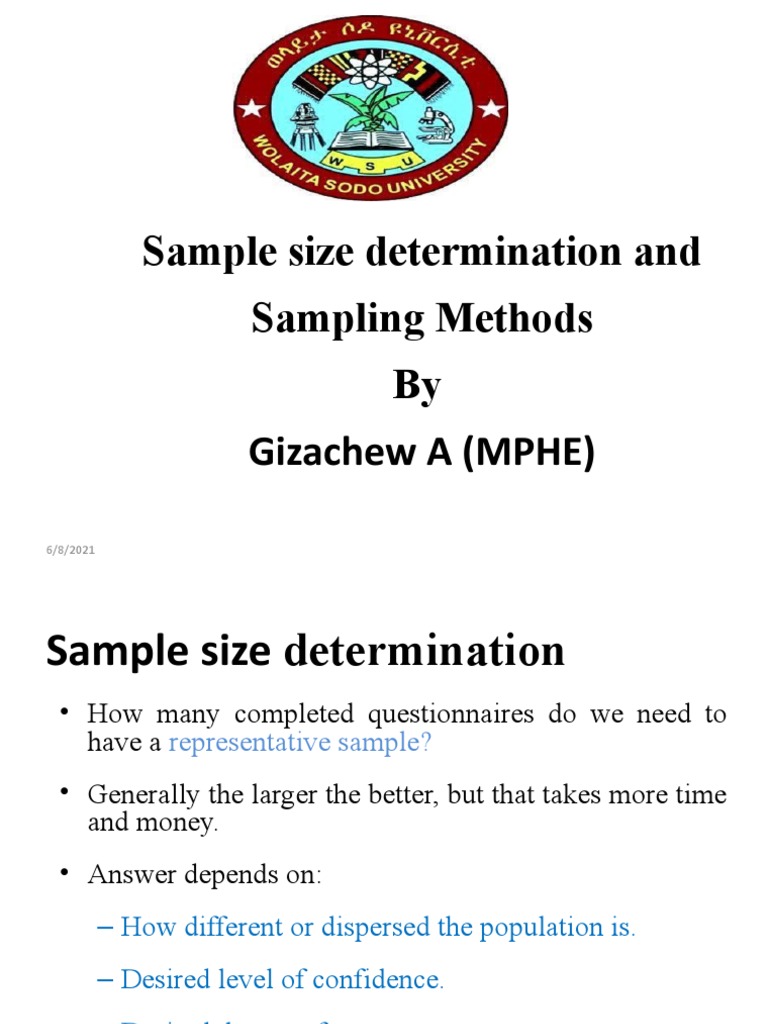 Chapter 3 Sample Size Calculation and Sampling | PDF | Sampling ...