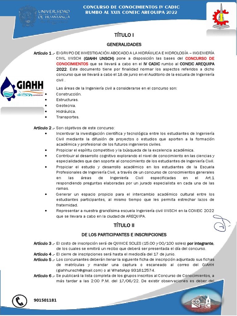 Concurso de Conocimientos IV CADIC 2022 | PDF | Ingeniería | Ingeniero ...