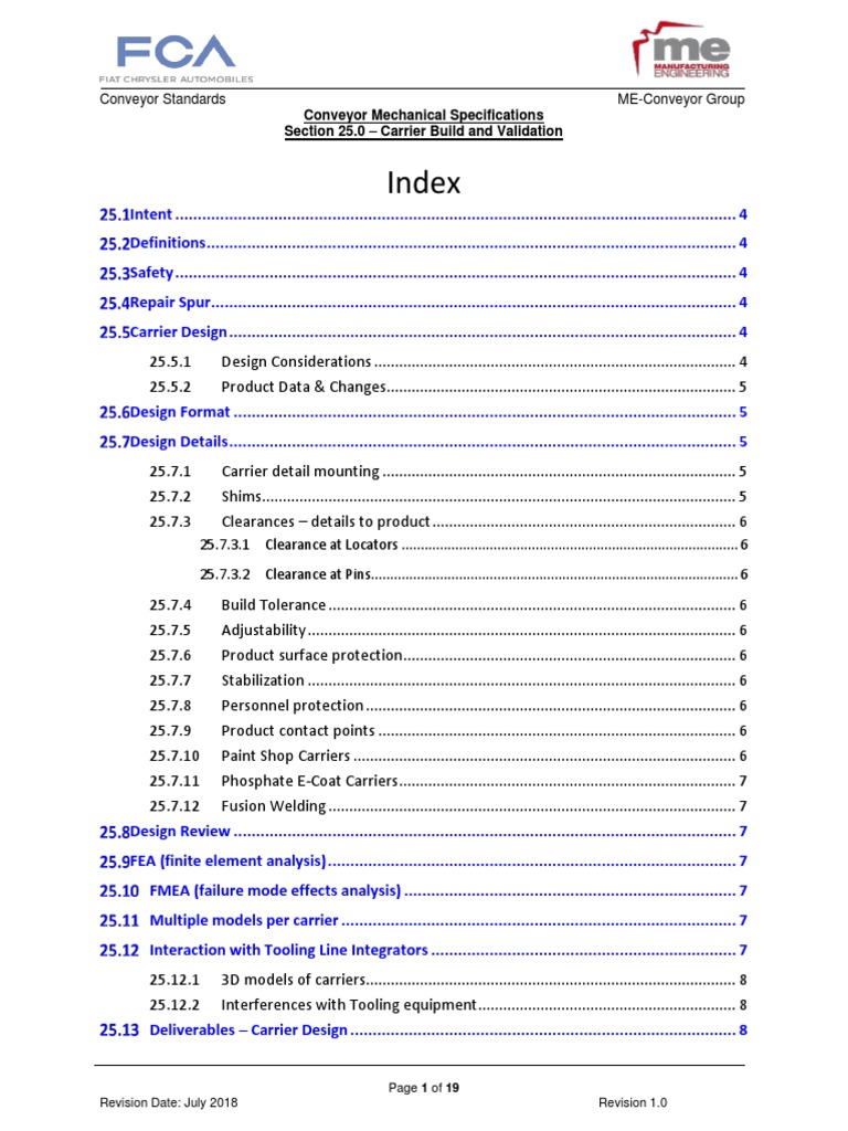 Carrier Standard Pdf Engineering Tolerance Specification