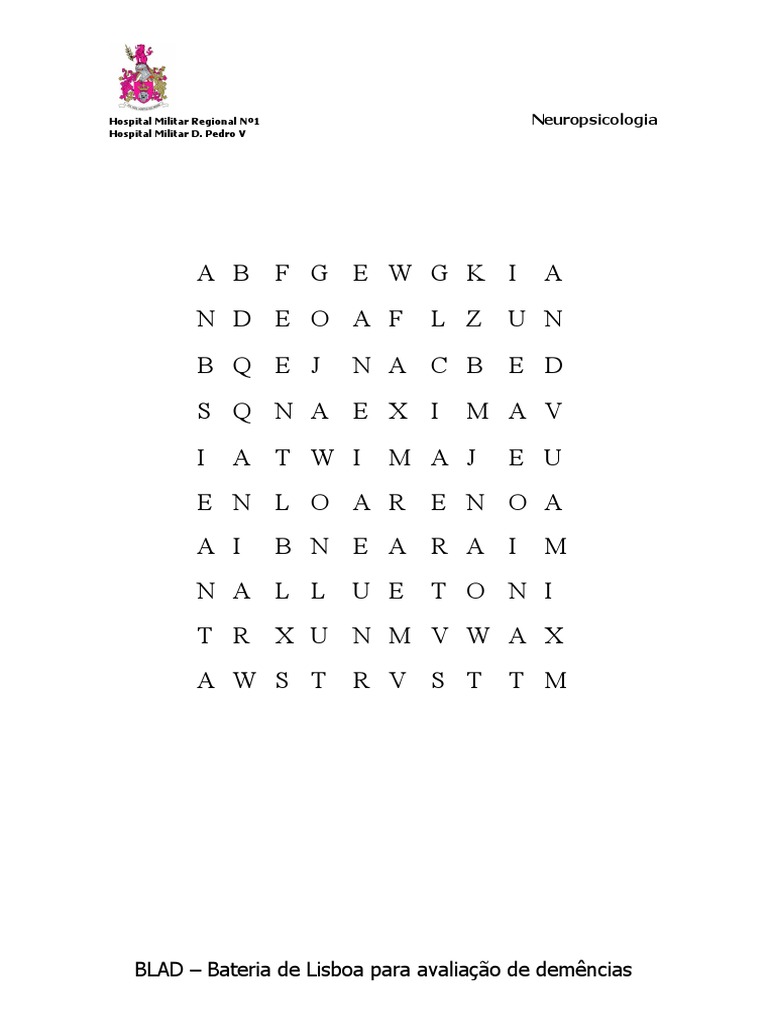 Avaliação Neuropsicológica BLAD | PDF | Portugal | Neuropsicologia