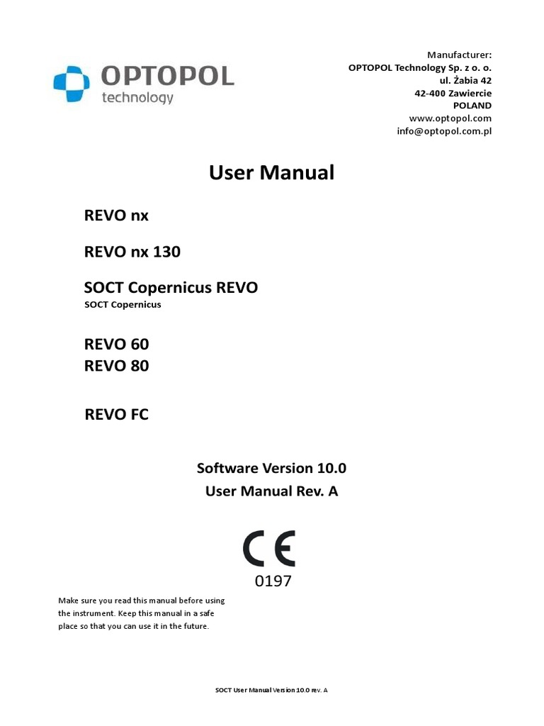 User Manual SOCT | PDF | Retina | Vision