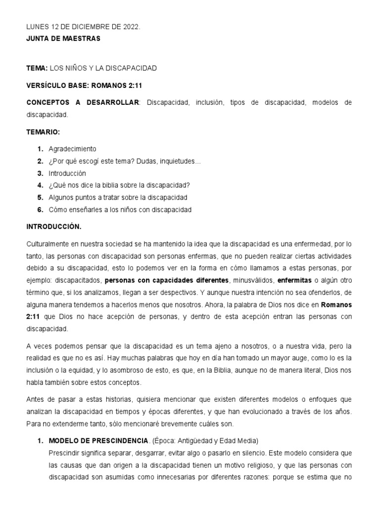 Inclusión y Discapacidad en la Educación | PDF | Invalidez ...