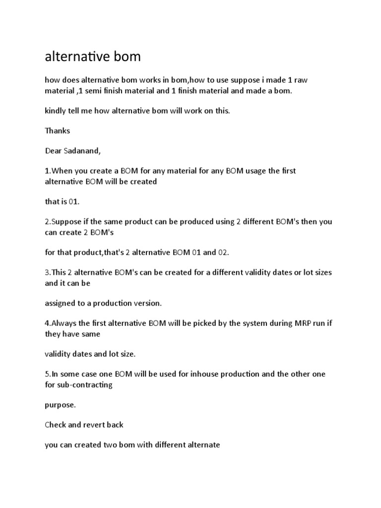 Alternative Bom | PDF | Computer Science | Software